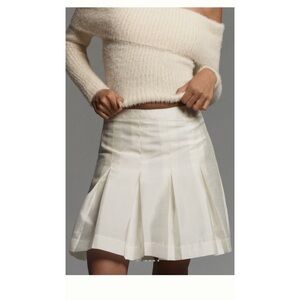 Maeve White Pleated Skirt Size 10 NWT Anthropologie